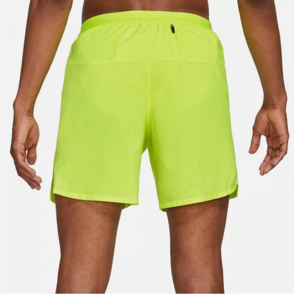 Nike Flex Stride Mens 7" Brief Liner Running Gym Training Shorts Yellow Volt - Picture 2 of 6